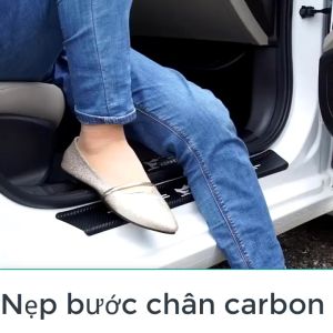 nẹp cửa ô tô combo 4 nẹp bước chân 4 nẹp carbon chống trầy sơn ô tô