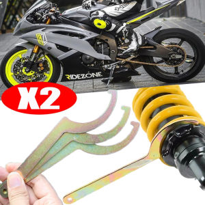 2PCS Motorcycle Spanner Shock Absorber Wrench Universal Hook C Shock Spanner Wrenches Coil Over Adjustment Tool