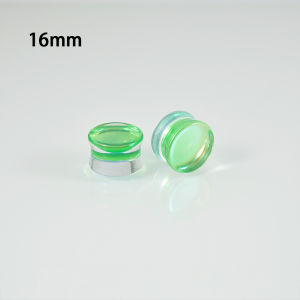 1Pair Top Quality Iridescent Green For Man Glass Double Flare Flashback Ear Plugs Tunnel Gauge Ear Stretching Piercing Expander