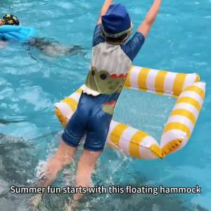 AIODIY Water Hammock Inflatable Bed Floating Bed Swimming Pool Beach Mattress Backrest Lounge chair PVC Swimming Tube Frame