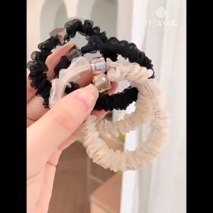 Dây buộc tóc nữ Eleanor Accessories dây cột tóc mặt đính đá phụ kiện tóc 6012