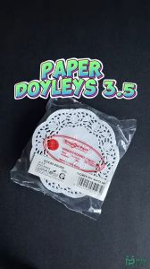 (isi 250 pcs) Paper Doyleys 3.5" Inch Kertas Doilies 9 cm Alas Toples Renda Round White Dragon Pack 35 in