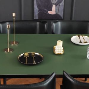 Double-sided two-color PU Leather Desk Mat Oil-Proof Waterproof Anti-Scald And Scratch-Proof Tablecloth table mat