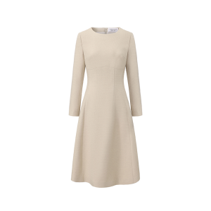 LadyS Elite | Long-sleeved Solid Colored Simple Versatile Womens Dress