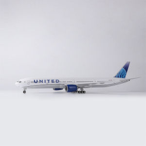 777 United Airlines Toy 47CM Resin Airplane Model Toy Plane With wheels and lights Collected Gift By Aviation Toys Display