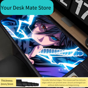 Bandai | Mouse Pad Naruto Sasuke Large Rubber PC Computer Gaming Accessories Mousepad Extended Desk Mat Locking Edge Gamer Carpet