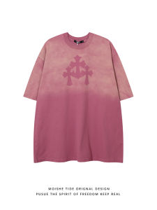 เสื้อยืดคอกลมแขนสั้นผ้าฝ้ายแท้สไตล์อเมริกันสำหรับฤดูร้อน ทรงหลวม แฟชั่นสตรีท สำหรับผู้ชายและผู้หญิง ลายตัวอักษรแบบอ่อนๆ