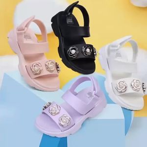 SMILE Korean Summer Fashion Sandals Flowers Design Thick Bottom For Girl Kids