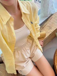 Autumn New Style Loose Fit Long Sleeve White Linen Shirt Comfortable Breathable Sun Protection Cotton Linen Womens Shirt