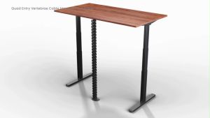 รางร้อยสายไฟ กระดูกงูร้อยสายไฟ โต๊ทำงาน โต๊ะคอม Cable management - ยึดใต้โต๊ะ, กระดูกงูร้อยสายไฟ สำหรับเก็บสายไฟเป็นระเบียบ - สีดำ, พลาสติก ABS, สูงสุด 120 ซม., 6*3 ซม., ดัดโค้งได้, พร้อมสกรูยึดใต้โต๊ะ และตุ้มถ่วงว่งกับพื้น