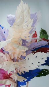 DAUN OAK BUATAN TANGKAI PANJANG ARTIFICIAL PEACOCK LEAF FICUS DAUN HIAS DEKORASI PESTA RUMAH WEDDING PELAMINAN IMPORT