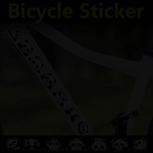 Cartoon Panda Bicycle Sticker Mountain Bike Helmet Decal Vinyl Reflective Waterproof Anti Scratch Decor Protective Accessories