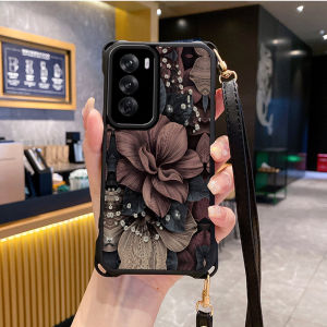 Full Cover Diagonal Cross Body OPPO Reno Series Phone Case with Lanyard for Reno 12 pro 11 10 9s 7se 8 6 Soft 5k Trendy 4 Leather