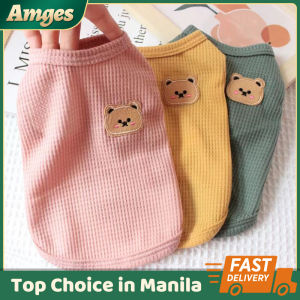 Pet Clothes Waffle Bear Pet Dog Clothes For Boy Female Puppy Shitzu Clothing Terno Cats Vest Breathable Thin Section Small And Medium Dog Cat Costume
