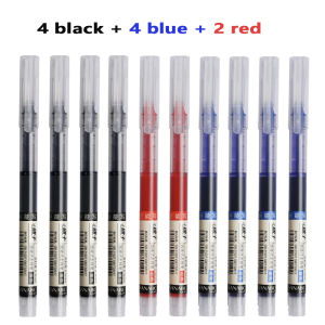 3-5Pcs Straight Liquid Gel Pen Quick-drying Large-capacity 0.5mm Black Blue Ink for Writing School Office Stationery Supplies
