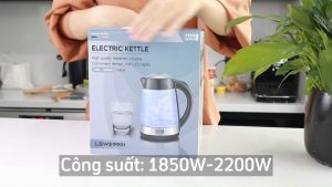 Ấm siêu tốc bình siêu tốc thủy tinh LEBENLANG LBWE9991 1.7 lít công suất 2200W bảo hành 2 năm - hàng chính hãng