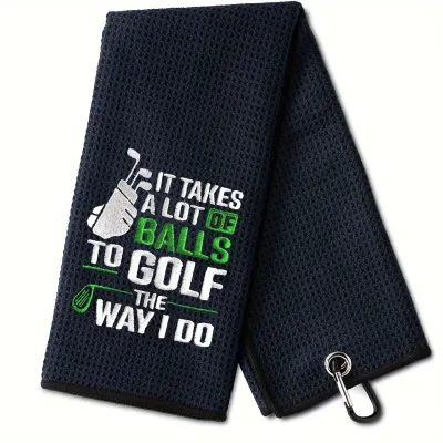 Funny Microfiber Premium Golf Towel Embroidered Golf Towels for Golf Bags for Men&Women Golf Accessories for Men Golfers