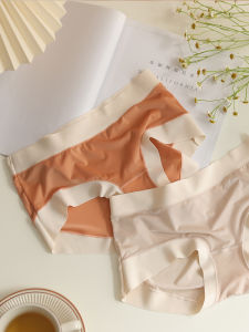 ผ้าไหม Y ลื่น Ice ผ้าไหม ต้านเชื้อแบคทีเรีย ผู้หญิง ชุดชั้นในเอวกลางไร้รอยต่อ กางเกงใน ไนลอนสบายแห้งเร็ว ผู้หญิง กางเกงชั้นในหญิง