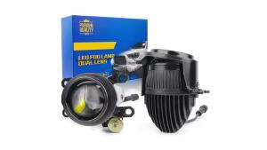 2.0 Inch Tricolor Yellow Light Lens Fog Lights Mini Projector Bi Led Headlight for Honda Toyota Kia P Patrol Universal Fog Lamp