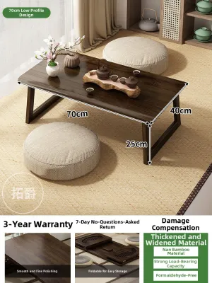 TUOJUE | Foldable Portable Wooden Low Table