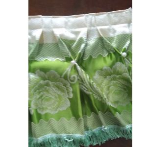 Rèm Cửa Thanh Ngọc Cao 37cm Trang Trí Nhà Cửa Chính Cứa Sổ ....Vải Gấm Màu Xanh Ngọc