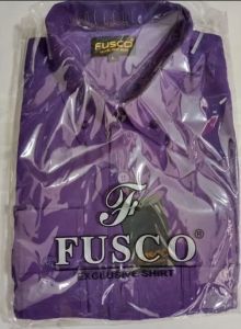 COD✅ FUSCO kemeja pria formal warna ungu terong/kemeja polos lengan panjang