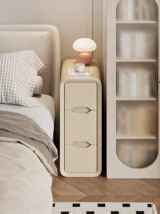 ZHUSHANXIA | Cream Style Ultra Narrow Bedside Cabinet
