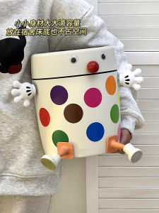 ถังขยะแบบใหม่ปี 2023 ความจุขนาดใหญ่สำหรับห้องนอนและห้องนั่งเล่น สไตล์ครีมสุดเก๋ๆ สวยงาม ถังขยะกระดาษแบบหนา