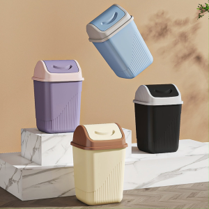 STON Kitchen Trash Can Shake Cover For Home Living Room Trash Storage Bucket Odor-Proof Anti-Cockroach Bedroom Toilet