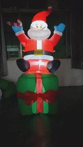 Christmas Inflatables Glowing Snowman Penguins Santa Claus with Built-in LED Decoration for Xmas Party Indoor Outdoor Yard