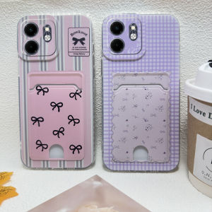 Card Holder Phone Case Infinix Smart 9 Hot 50 50i Smart9 Hot50i 4G 5G New Fresh Retro Fashion Flower Butterfly Polka Dot Bow Tie Casing Ultra-thin Silicone Soft Cover 2024