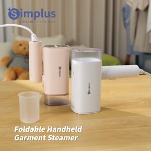 SimplusPink Handheld Steamer for Clothes Garment Steamer Portable Iron Foldable Flat Ironing Machine for trip household