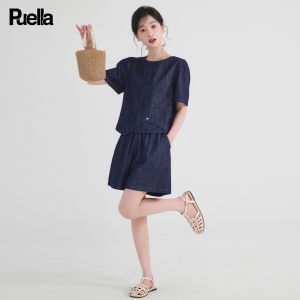 Puella | French Style High-end Denim Set Womens Irregular Hem Top and Shorts