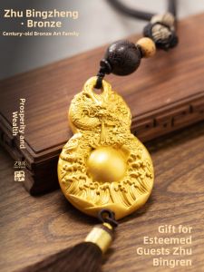ZHUBINGRENTONG | Wealth Attracting Auspicious Dragon Gourd Pendant