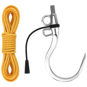 SANLIKE 1/2" Thread Stainless Steel Double Hole Fishing Hook Single Jig Hook with Protective Cover for Freshwater Saltwater