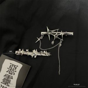 Sweet Cool Spicy Star Irregular Tassel Hair Clip Bangs Side Duckbill Hairpin Alloy Geometric Star Shape Fashion Hair Accessories