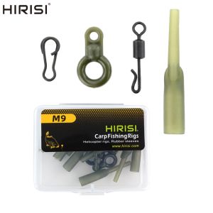 Hirisi 40 x Carp Fishing Rigs Rubber Anti Tangle Sleeves Fishing Quick Change Snap Connector Fishing Accessories M9