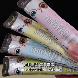 ขนมแมวเลีย Cat Food 15กรัม มี 4รสชาติ คัดสรรคุณภาพที่น้องแมวชอบ แสนอร่อย น้องแมวชอบ 10 ซอง