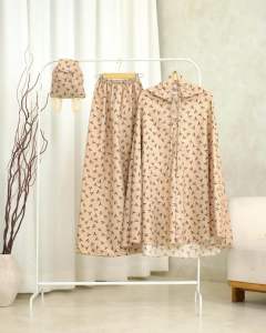 Mukena Anak Perempuan Tas Ransel 2 in 1 Resleting Motif Coquette Katun Premium Bunga