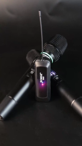 BOMGE Microphone không dây Microphone cầm tay chuyên nghiệp có thể sạc lại Microphone karaoke độ trễ thấp Thích hợp cho hát thuyết trình và các bữa tiệc (G86-2ch)