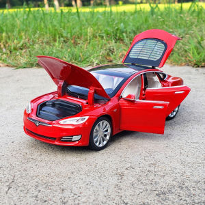 1:32 Tesla SUV Alloy Car Model Metal Sedan Simulation Toy Display Item Sound And Light Interactive Collectible Vehicle Model