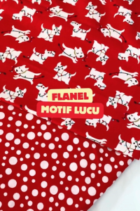 Per50cm Kain Flanel Motif Karakter dan Polka Lembut Ringan dan Nyaman Dipakai Lebar 150 cm
