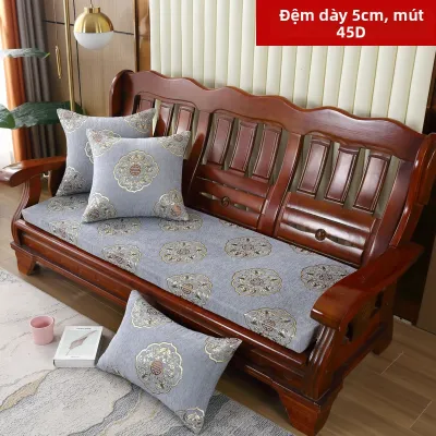 Đệm Ghế Sofa Gỗ Dày Cao Mật Độ Có Thể Tháo Rời Chống Trượt Đệm Ghế Sofa Màu Đỏ Mùa Thu Đông Đệm Ghế Sofa Bằng Vải