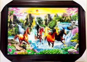 50cm*70cm Crystal Porcelain and Diamond Three-dimensional Decoration Wood Frames