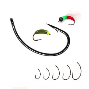 100/500PCS #8~#16 Fly Tying Hook Nymph Bug Shrimp Scud Pupae Larvae Caddis Flies Fishing Hooks