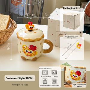 SHELI | Cute Ceramic Mug with Lid