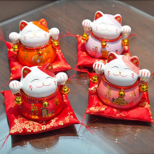 Đồ Trang Trí Bàn Bằng Gốm Mèo May Mắn Nhỏ Đồ Trang Trí Nhà Sáng Tạo Quà Tặng Trang Trí Phòng Khách Quà Tặng Kinh Doanh Mở Cửa