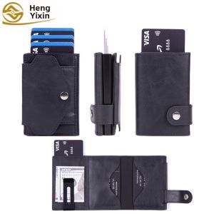 MLZH | RFID Blocking Card Holder Automatic Pop-up Clasp Metal