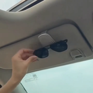 Car Sunglasses Holder Sun Visor Magnetic PU Leather Clip Mount Ticket Card Hanger Hook Eyeglasses