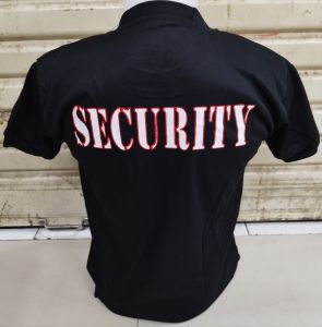 kaos hitam security lengan pendek/kaos hitam satpam lengan pendek